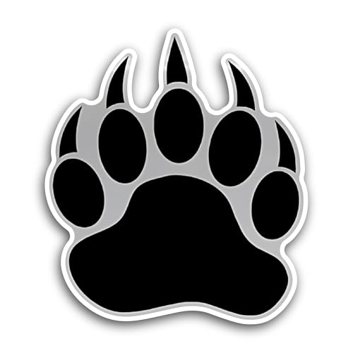2 (Pieces) 3" and 5" Bear Paw Sticker, Waterproof Vinyl Decals for Many Purpose Like Cars, Trucks, L