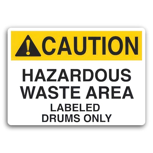 2 (Pieces) 3" and 5" Caution Hazardous Waste Area Sticker, Waterproof Vinyl Decals for Many Purpose 