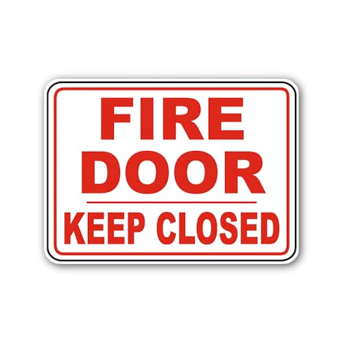 2 (Pieces) 3" and 5" Fire Door Keep Closed Sign Sticker, Waterproof Vinyl Decals for Many Purpose Li