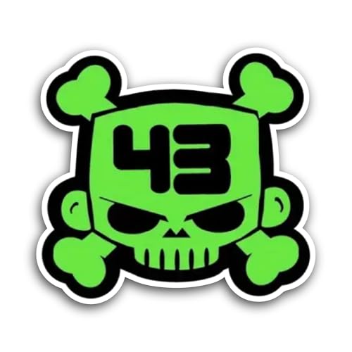 2 (Pieces) 3" and 5" Green Skull Sticker, Waterproof Vinyl Decals for Many Purpose Like Cars, Trucks