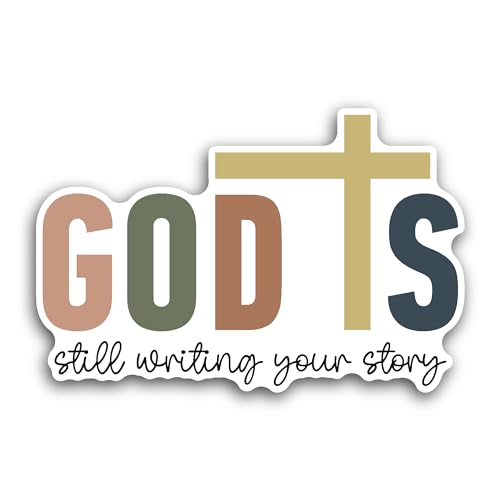 2 (Pieces) 3" and 5" God is Still Writing Your Story Text Sticker, Waterproof Vinyl Decals for Many 