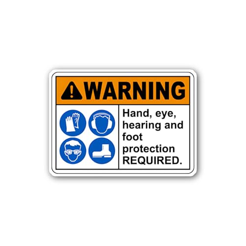 2 (Pieces) 3" and 5" Mandatory Protection Area Safety SignSticker, Waterproof Vinyl Decals for Many 