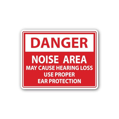2 (Pieces) 3" and 5" Noise Hazard Warning Sign Sticker, Waterproof Vinyl Decals for Many Purpose Lik