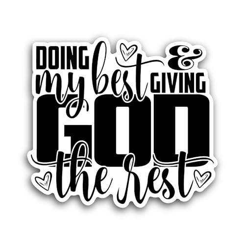 2 (Pieces) 3" and 5" Doing My Best Sticker, Waterproof Vinyl Decals for Many Purpose Like Cars, Truc