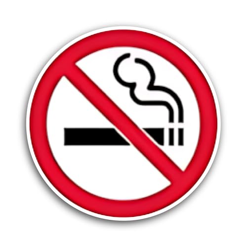 2 (Pieces) 3" and 5" No Smoking Sign Sticker, Waterproof Vinyl Decals for Many Purpose Like Cars, Tr