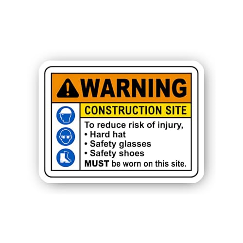 2 (Pieces) 3" and 5" Horizontal Protective Gear Warning Sign Sticker, Waterproof Vinyl Decals for Ma