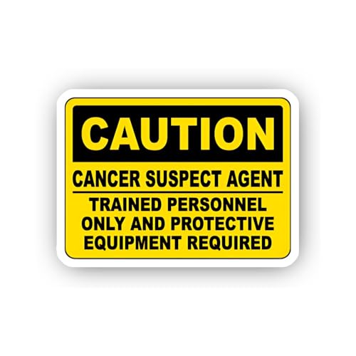 2 (Pieces) 3" and 5" Cancer Suspect Agent Warning Sticker, Waterproof Vinyl Decals for Many Purpose 
