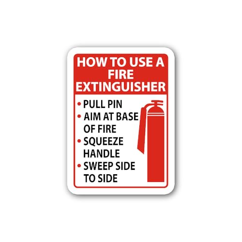 2 (Pieces) 3" and 5" How to USE A FIRE Extinguisher Text Sticker, Waterproof Vinyl Decals for Many P