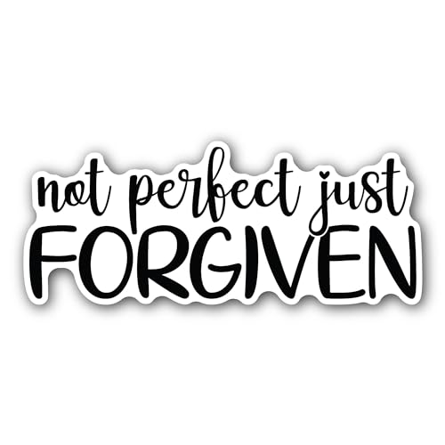 2 (Pieces) 3" and 5" Just Forgiven Sticker, Waterproof Vinyl Decals for Many Purpose Like Cars, Truc