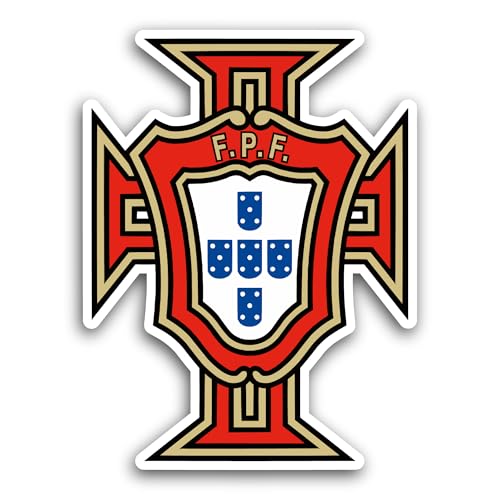 2 (Pieces) 3" and 5" P0rtugal Nati0nal Football Team Sticker, Waterproof Vinyl Decals for Many Purpo