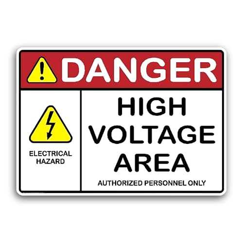 2 (Pieces) 3" and 5" Danger High Voltage Area Sticker, Waterproof Vinyl Decals for Many Purpose Like