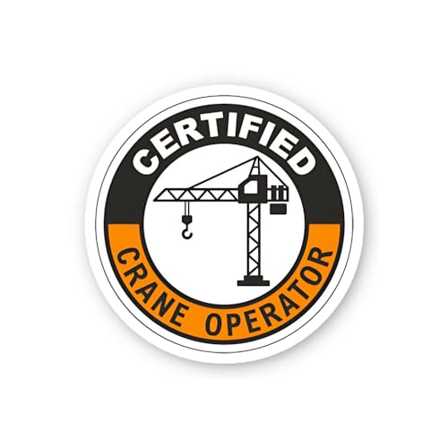 2 (Pieces) 3" and 5" Certified Crane Operator Sticker, Waterproof Vinyl Decals for Many Purpose Like