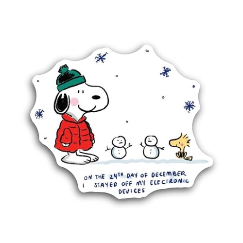 2 (Pieces) 3" and 5" Dog with Snowman Sticker, Waterproof Vinyl Decals for Many Purpose Like Cars, T