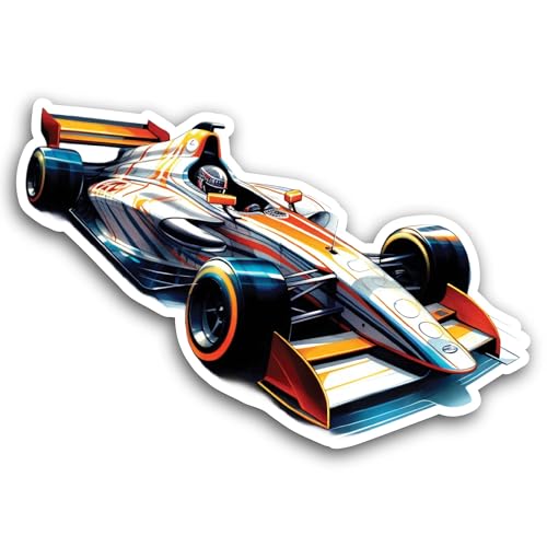 2 (Pieces) 3" and 5" Beautiful Racing Car Sticker, Waterproof Vinyl Decals for Many Purpose Like Car
