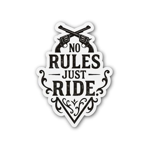 2 (Pieces) 3" and 5" No Rules Just Ride Sticker, Waterproof Vinyl Decals for Many Purpose Like Cars,