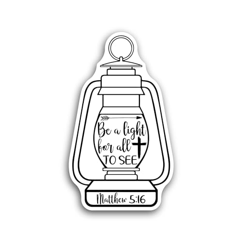 2 (Pieces) 3" and 5" Be A Light for All to See Text Sticker, Waterproof Vinyl Decals for Many Purpos