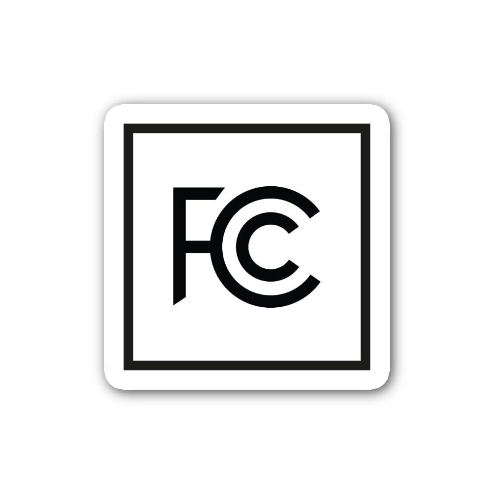 2 (Pieces) 3" and 5" FCC Logo Label Sticker, Waterproof Vinyl Decals for Many Purpose Like Cars, Tru