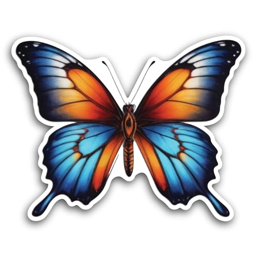2 (Pieces) 3" and 5" Close Up of A Butterfly Sticker, Waterproof Vinyl Decals for Many Purpose Like 