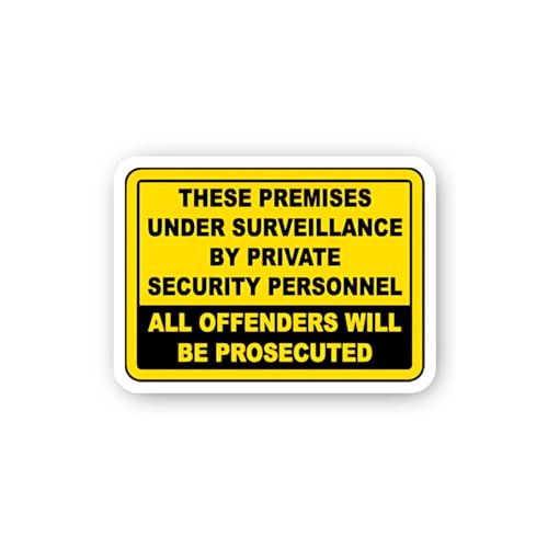 2 (Pieces) 3" and 5" Premises Under Private Security Surveillance Sticker, Waterproof Vinyl Decals f