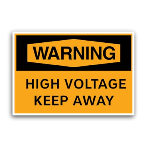2 (Pieces) 3" and 5" Warning High Voltage Keep Sticker, Waterproof Vinyl Decals for Many Purpose Lik