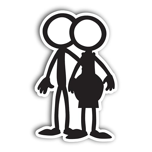 2 (Pieces) 3" and 5" Couple Standing Decal Sticker, Waterproof Vinyl Decals for Many Purpose Like Ca