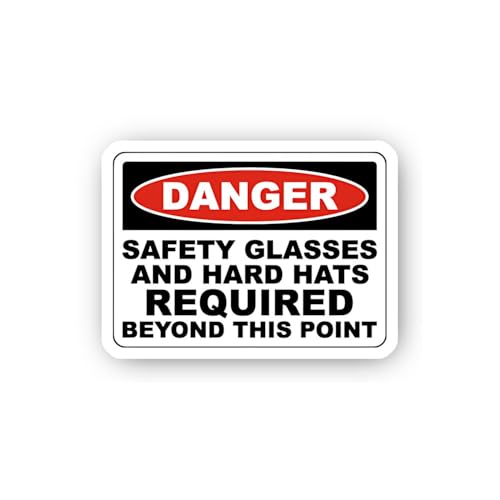 2 (Pieces) 3" and 5" Safety Glass and Helmet Zone Sticker, Waterproof Vinyl Decals for Many Purpose 