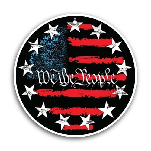 2 (Pieces) 3" and 5" We The People Sticker, Waterproof Vinyl Decals for Many Purpose Like Cars, Truc