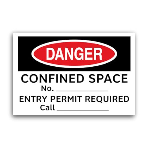 2 (Pieces) 3" and 5" C0nfined Space Sign Waterproof Vinyl Decals for Many Purpose Like Cars, Trucks,