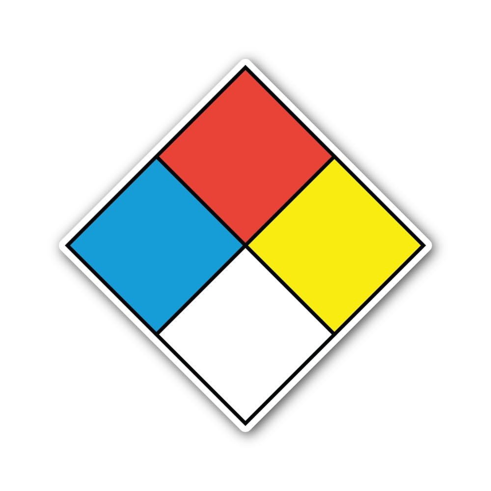2 (Pieces) 3" and 5" NFPA 704 Hazard Diamond Sticker, Waterproof Vinyl Decals for Many Purpose Like 