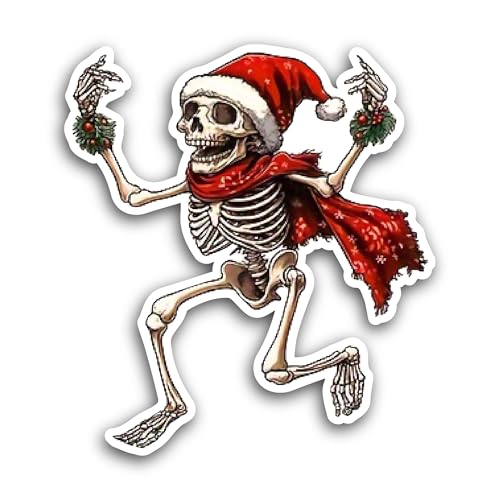 2 (Pieces) 3" and 5" Funny Skeleton Sticker, Waterproof Vinyl Decals for Many Purpose Like Cars, Tru