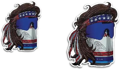 2 (Pieces) 3" and 5" Wig and Glass on a Can Decal Sticker, Waterproof Vinyl Decals for Many Purpose Like Cars, Trucks, Laptops, Phones, Windows and More
