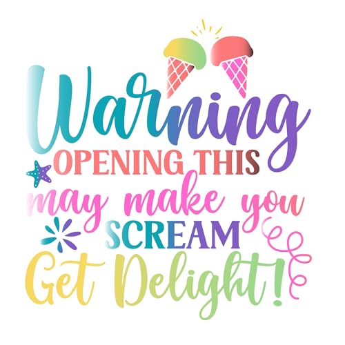 2 (Pieces) 3" and 5" Stickers n Decals Warning Opening This May Make You Scream Get Delight! - Motiv