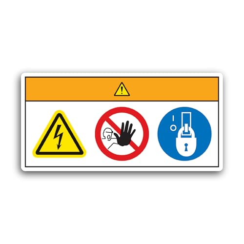 2 (Pieces) 3" and 5" Caution Crush Hazard Symbol Sign Sticker, Waterproof Vinyl Decals for Many Purp