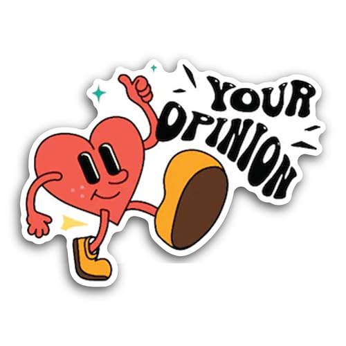 2 (Pieces) 3" and 5" Your Opinion Sticker, Waterproof Vinyl Decals for Many Purpose Like Cars, Truck