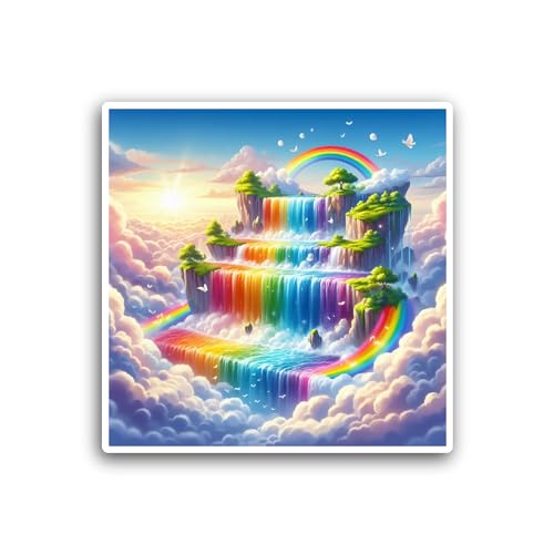 2 (Pieces) 3" and 5" Cascading Waterfall Sticker, Waterproof Vinyl Decals for Many Purpose Like Cars