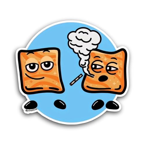 2 (Pieces) 3" and 5" Toast Sticker, Waterproof Vinyl Decals for Many Purpose Like Cars, Trucks, Lapt