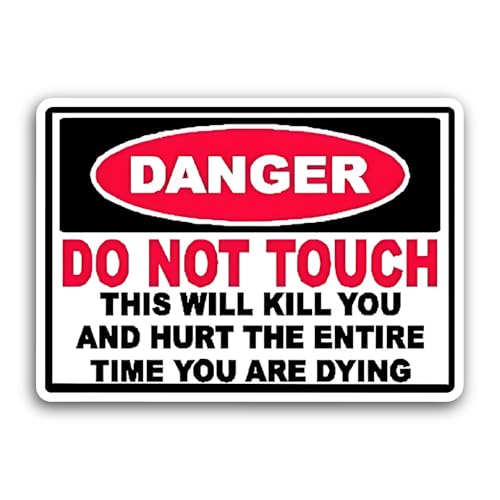 2 (Pieces) 3" and 5" Danger Do Not Touch Warning Sticker, Waterproof Vinyl Decals for Many Purpose L