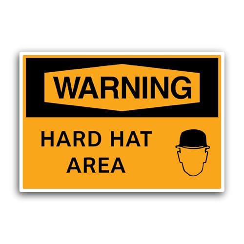2 (Pieces) 3" and 5" Hard hat Area Sticker, Waterproof Vinyl Decals for Many Purpose Like Cars, Truc