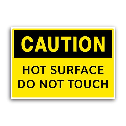 2 (Pieces) 3" and 5" Hot Surface Do Not Sticker, Waterproof Vinyl Decals for Many Purpose Like Cars,