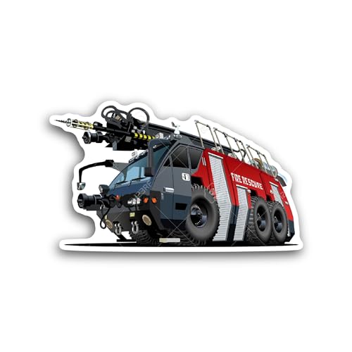 2 (Pieces) 3" and 5'' Fire Truck Sticker, Waterproof Vinyl Decals for Many Purpose Like Cars, Trucks