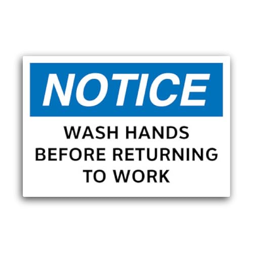 2 (Pieces) 3" and 5" Notice Sign -Wash Hands Before Returning to Work Sticker, Waterproof Vinyl Deca