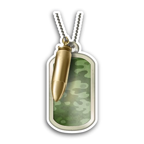 2 (Pieces) 3" and 5" Camouflage Metal Tag Sticker, Waterproof Vinyl Decals for Many Purpose Like Car