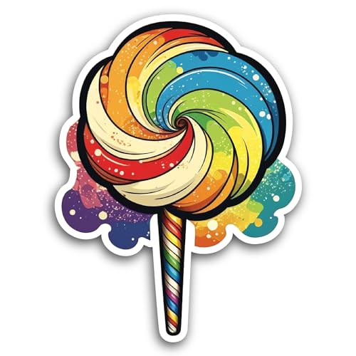 2 (Pieces) 3" and 5" Candy Lollipop Sticker, Waterproof Vinyl Decals for Many Purpose Like Cars, Tru