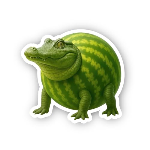 2 (Pieces) 3" and 5" Watermelon Crocodile Sticker, Waterproof Vinyl Decals for Many Purpose Like Car