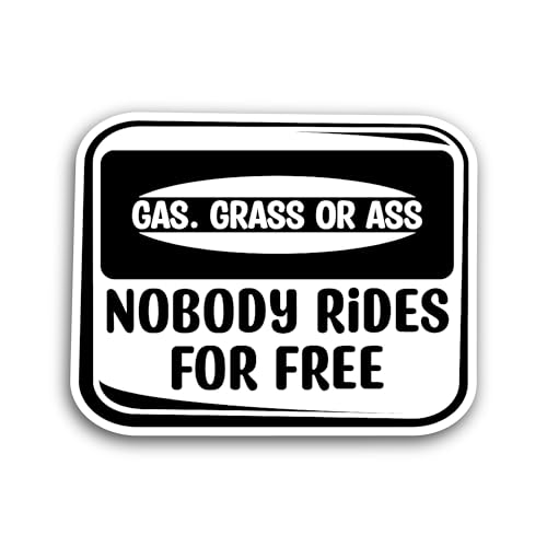 2 (Pieces) 3" and 5" Nobody Rides for Free Sticker, Waterproof Vinyl Decals for Many Purpose Like Ca