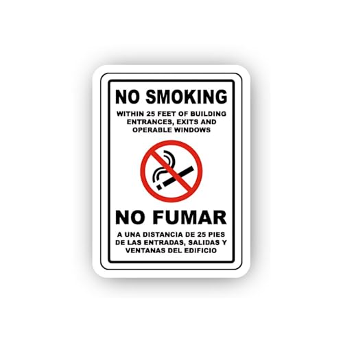2 (Pieces) 3" and 5" Bilingual Twenty-Five Foot Restriction Sign Sticker, Waterproof Vinyl Decals fo