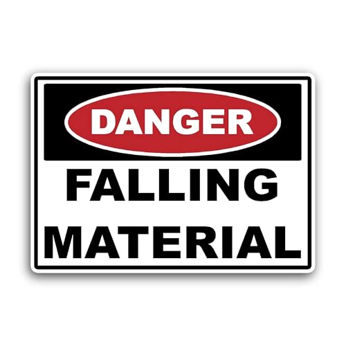 2 (Pieces) 3" and 5" Danger Falling Material Sticker, Waterproof Vinyl Decals for Many Purpose Like 