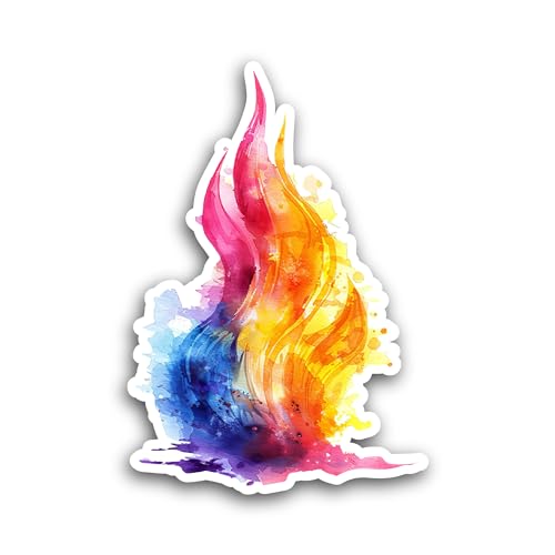 2 (Pieces) 3" and 5" Fire Sticker, Waterproof Vinyl Decals for Many Purpose Like Cars, Trucks, Lapto