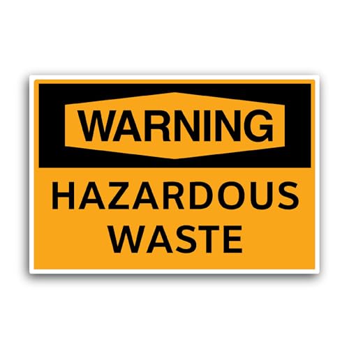 2 (Pieces) 3" and 5" Hazardous Waste Sticker, Waterproof Vinyl Decals for Many Purpose Like Cars, Tr