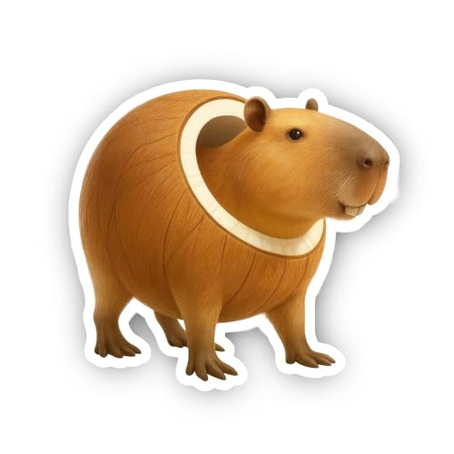 2 (Pieces) 3" and 5" Coconut Shell Cartoon Character Sticker, Waterproof Vinyl Decals for Many Purpo